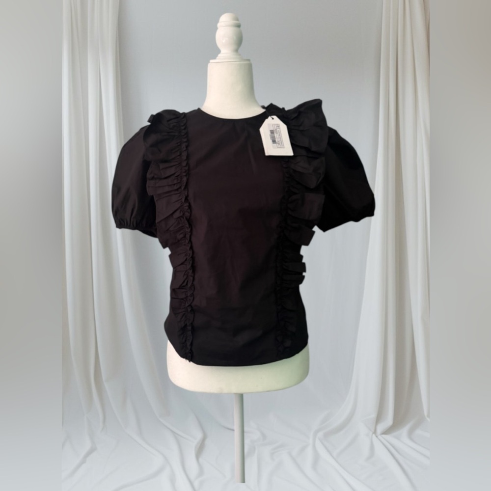 Elegant Black Ruffle Top